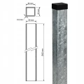 Hegn stolpe 80x80x2 mm, længde 2,4 m, varmgalvaniseret 000-489 (4)