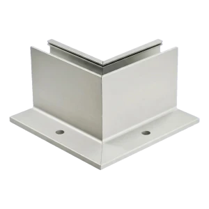 Indvendig L-hjørneprofil i aluminium til helglasbalustrader 230×120×95 mm