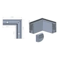 Kozza KE 100 – hjørne U-profil udvendig 90° til hel-glas gelænder, mørkegrå RAL 7021 000-858 (4)