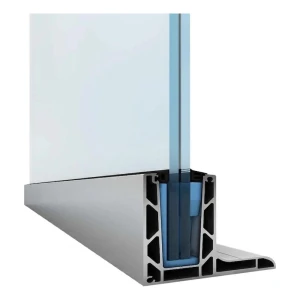 Kozza KE 105 – L-formet aluminiumsprofil til heldækket glasbalustrade 5000 mm