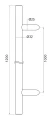PSG dørgreb ensidig rund sort 32×1200 mm AISI 304 – montering 45° 000-721 (5)
