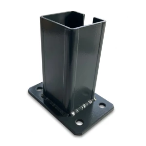 Basis til hegnstagpæl 80x80 mm 8 mm grafit