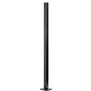 Sidepost rækværk 45x45x1100mm glas 8,72mm sort aluminium fladt system