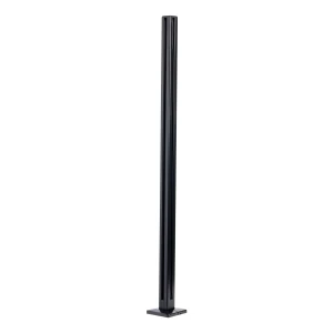 Hjørnestolpe gelænder 45x45x1100mm glas 8,72mm sort flad aluminium