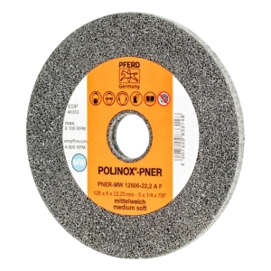 PFERD POLINOX-PNER kompakt slibeskive 125 × 6 mm til vinkelsliber – mellem blød A F