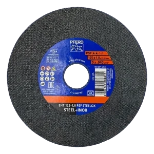 PFERD EHT 125-1.0 PSF STEELOX – kapskive til stål og INOX 125 × 1,0 mm - pakke med 25 stk.