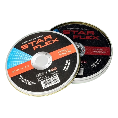 Starflex – sæt skæreskiver til stål og rustfrit stål 125×1,0 mm (10 stk.) 000-950 (1)