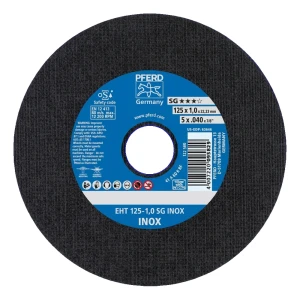 PFERD EHT 125-1.0 SG INOX – skæreskive til stål og rustfrit stål 125 × 1,0 mm pakning 25 stk