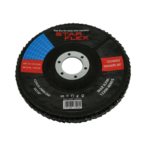 Star Flex – buet lamellskive T29 125 mm zirkon kornstørrelse 60 INOX 000-963 (1)