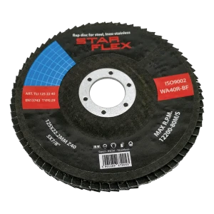 Star Flex – cyrkonium lamelskive T29 125 mm kornstørrelse 40 til rustfrit stål