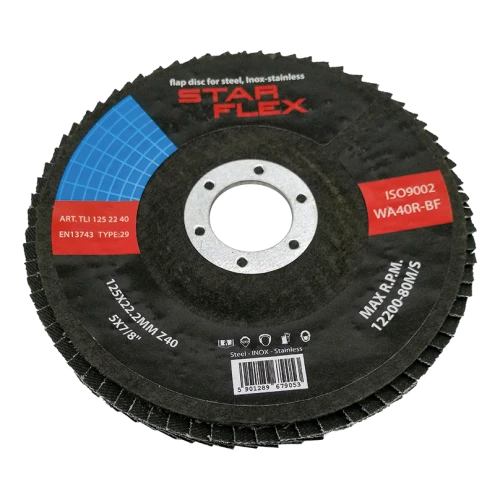 Star Flex – cyrkonium lamelskive T29 125 mm kornstørrelse 40 til rustfrit stål 000-975 (1)