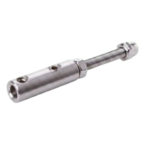 Kabelholder til wire fi 4–6 mm til balustrade – montering til flade overflader, rustfrit stål AISI 304, satin