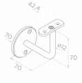 Vægbeslag til gelænder Ø 42,4 mm – rustfrit stål AISI 304 satin 001-014 (2)