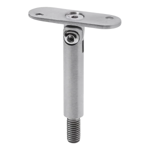 Ledstang til gelænder støtte fi 14×75 mm med flad plade – AISI 304 satin, gevind M8