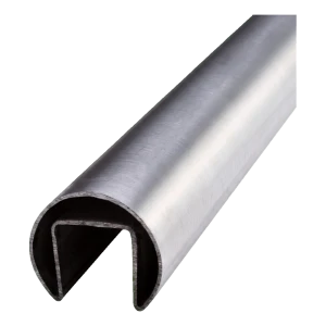 PSG Glasmonteringsbeslag påsat glas Ø 42,4 mm satin – rør AISI 304, længde 5000 mm