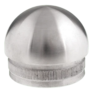 Ellipsoidal indrevet slutprop til rør 48,3 mm, rustfrit stål AISI 304 satin