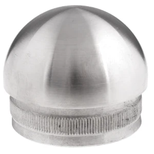 Ellipsoidisk indslagsafslutning til gelænderrør 42,4 mm – rustfrit stål AISI 304 satin