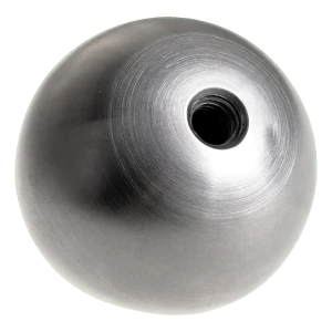 Massiv skruekugle til gelænder fi 40 mm gevind M8 – rustfrit stål satin