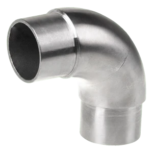 Gelænderbue 90° indklebet - rustfrit stål AISI 304, rør 42,4 mm, poleret