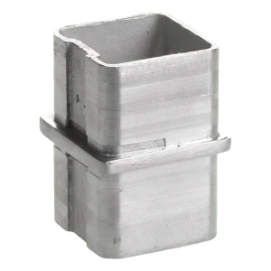 Lige samlet stik til gelænder profil 40x40 mm – rustfrit stål AISI 304 satin