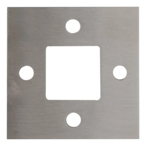Søjlebase til gelænder til svejsning 100x100 mm – rustfrit stål AISI 304 satin, system 40x40