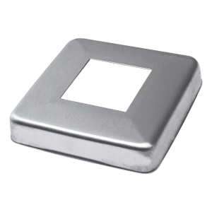 Kvadratisk stålrosette til gelænder profil 40x40 mm – 85x85 mm satin