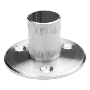 PINOX – balusterøjlestolpe base Ø42,4 mm til nedbankning, rustfrit stål satin