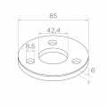 Sokkel til gelænderstolpe til svejsning fi 85 mm – rustfrit stål AISI 304 satin, system 42,4 001-188 (2)