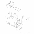 PSG hjørnestolpe til gelænder i rustfrit stål AISI 304 ø42,4 mm H1060 mm med holdere til rør ø12 mm 001-206 (5)